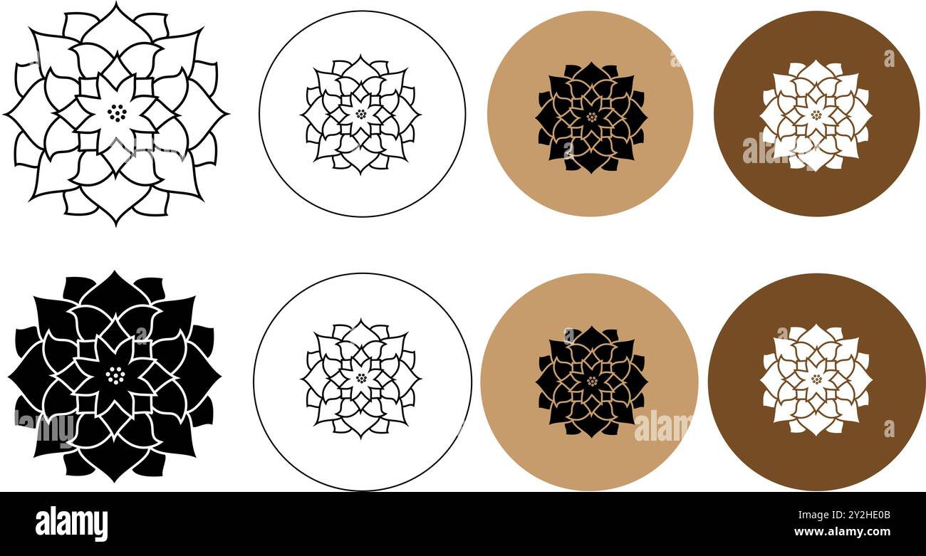 Fleur de Lotus, l'aménagement, Yoga vector abstract collection Illustration de Vecteur