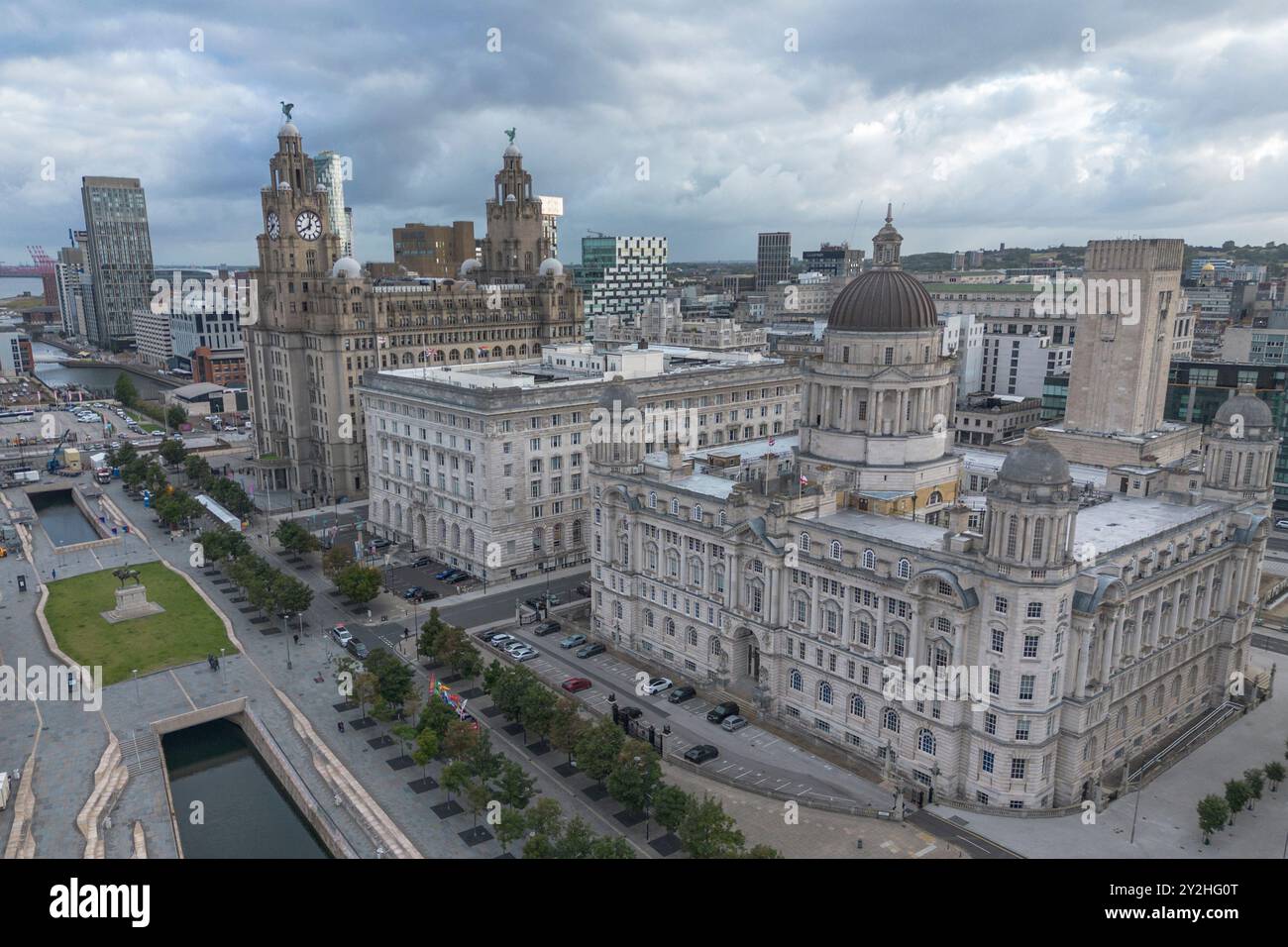 Le Cunard Building, l'une des trois grâces sur Pier Head, Liverpool, Angleterre. Banque D'Images