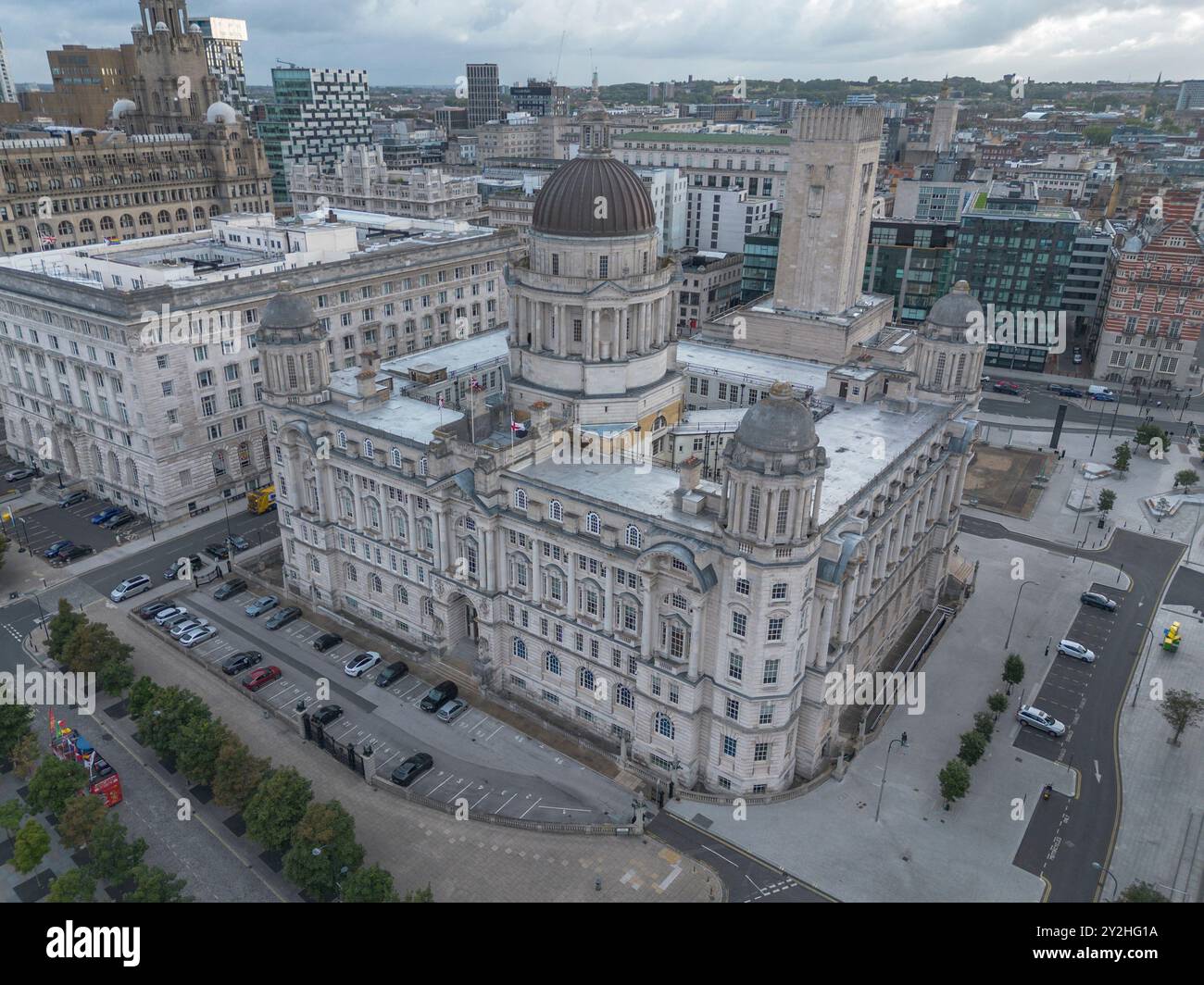 Le Port of Liverpool Building, l'une des trois grâces sur Pier Head, Liverpool, Angleterre. Banque D'Images