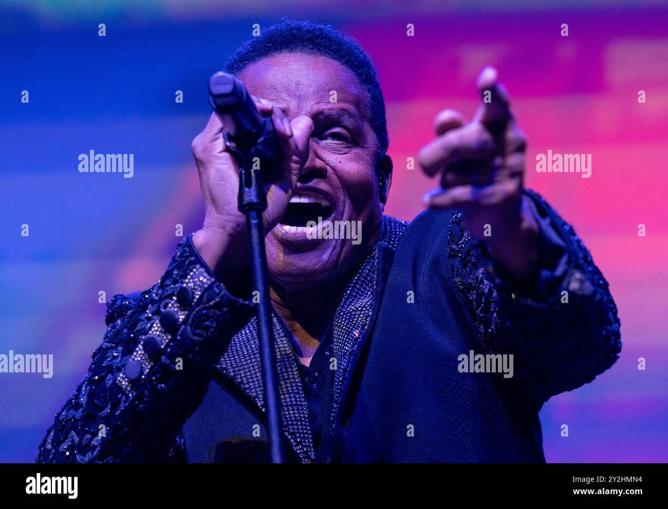 Munich, Allemagne. 10 septembre 2024. Jackie Jackson des frères Jackson au seul concert allemand au Circus Krone. Crédit : Peter Kneffel/dpa/Alamy Live News Banque D'Images