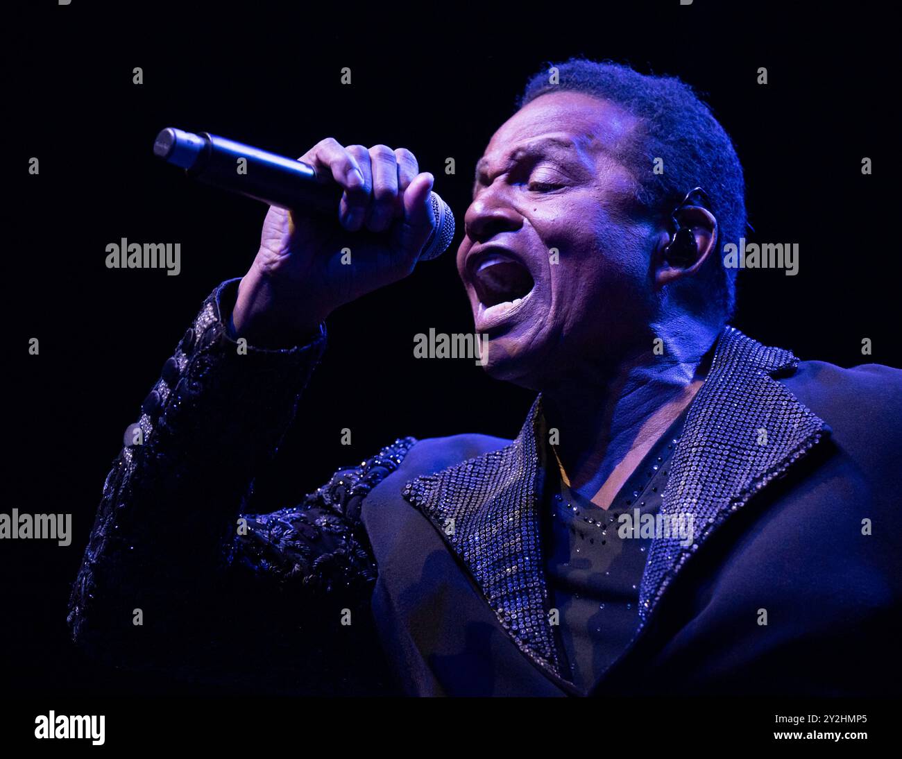 Munich, Allemagne. 10 septembre 2024. Jackie Jackson des frères Jackson au seul concert allemand au Circus Krone. Crédit : Peter Kneffel/dpa/Alamy Live News Banque D'Images