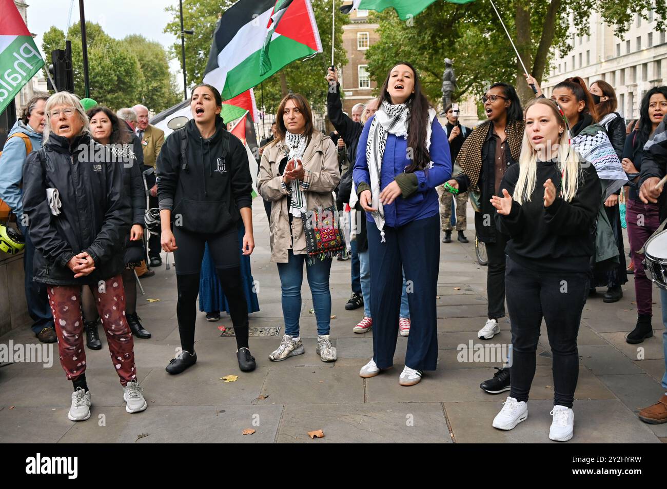 LONDRES, ROYAUME-UNI. 10 septembre 2024. Protestation contre les criminels de guerre que les facilitateurs du génocide Antony Blinken n'accueillent pas ❌️ lors de la visite d'Antony Blinken au Royaume-Uni, le premier ministre Keir Starmer à Downing Street. En 2023, les États-Unis ont envoyé plus de 20BN USD d'armes!. Le génocide à Gaza a été écologisé et alimenté par les États-Unis à Londres, au Royaume-Uni. ( Credit : Voir Li/Picture Capital/Alamy Live News Banque D'Images