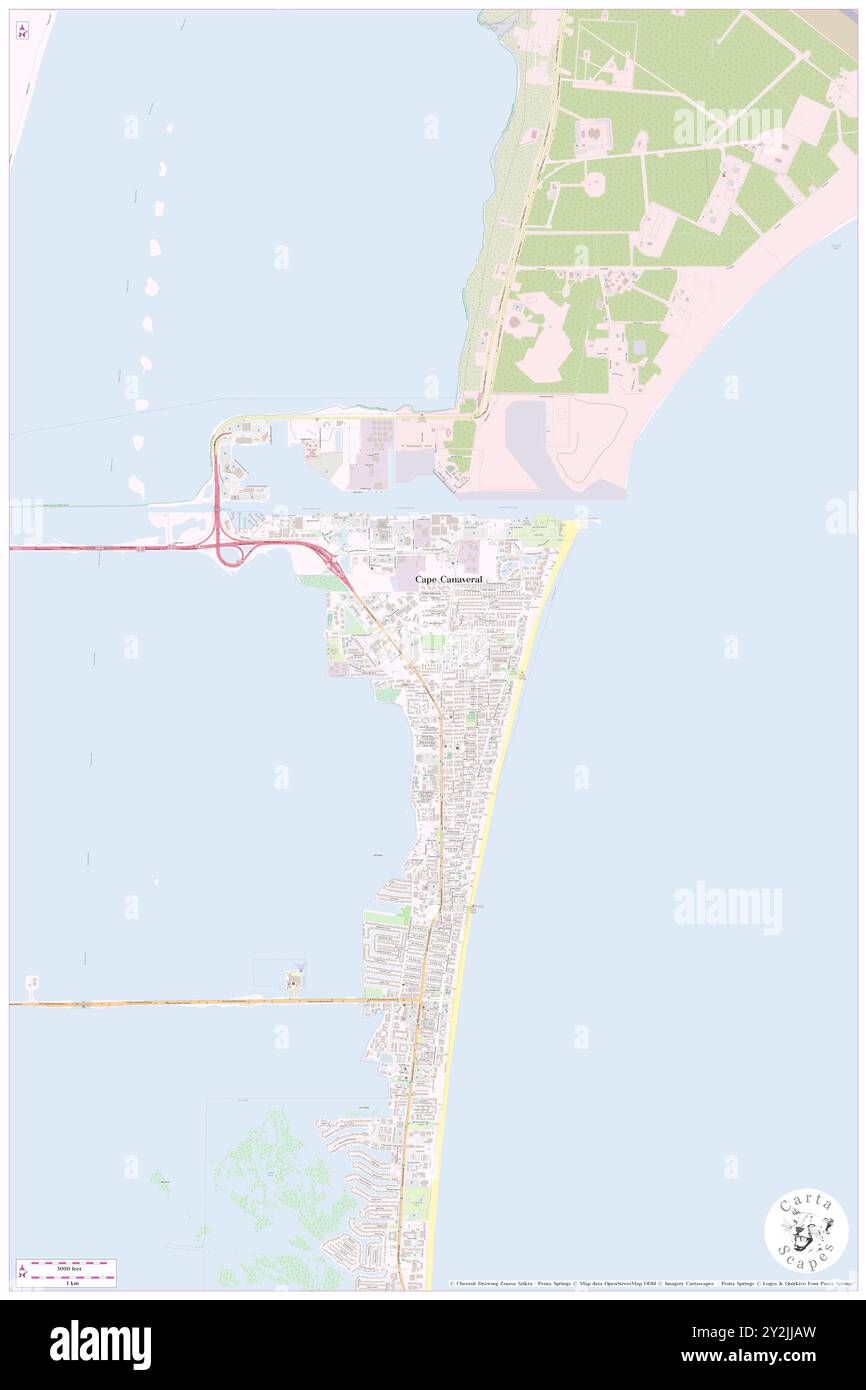 Cape Canaveral Trailer Village, Comté de Brevard, US, États-Unis, Floride, n 28 23' 40'', S 80 36' 23'', carte, Cartascapes carte publiée en 2024. Explorez Cartascapes, une carte qui révèle la diversité des paysages, des cultures et des écosystèmes de la Terre. Voyage à travers le temps et l'espace, découvrir l'interconnexion du passé, du présent et de l'avenir de notre planète. Banque D'Images