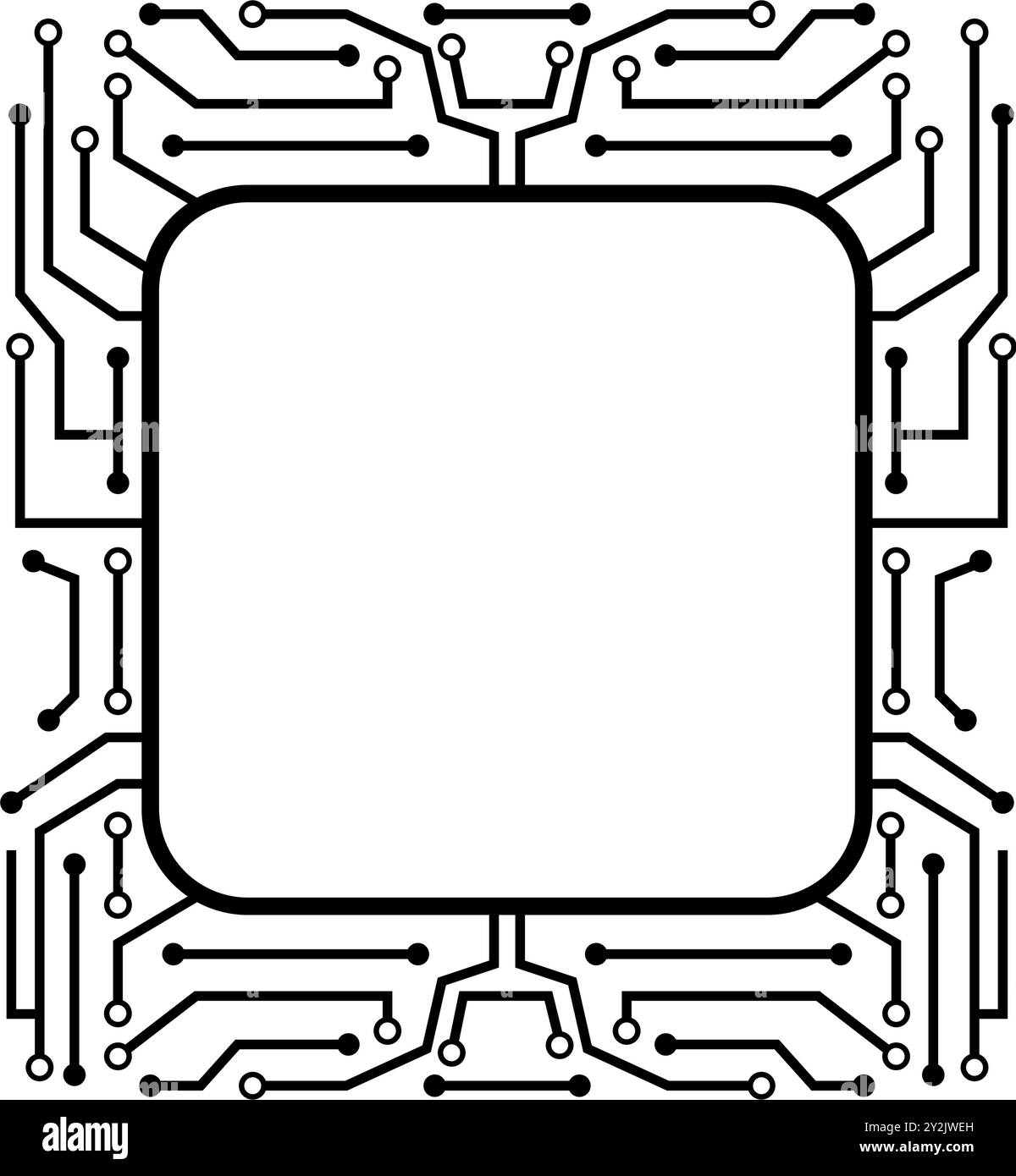 illustration vectorielle de dessin animé de cadre de micropuce de fabrication Illustration de Vecteur