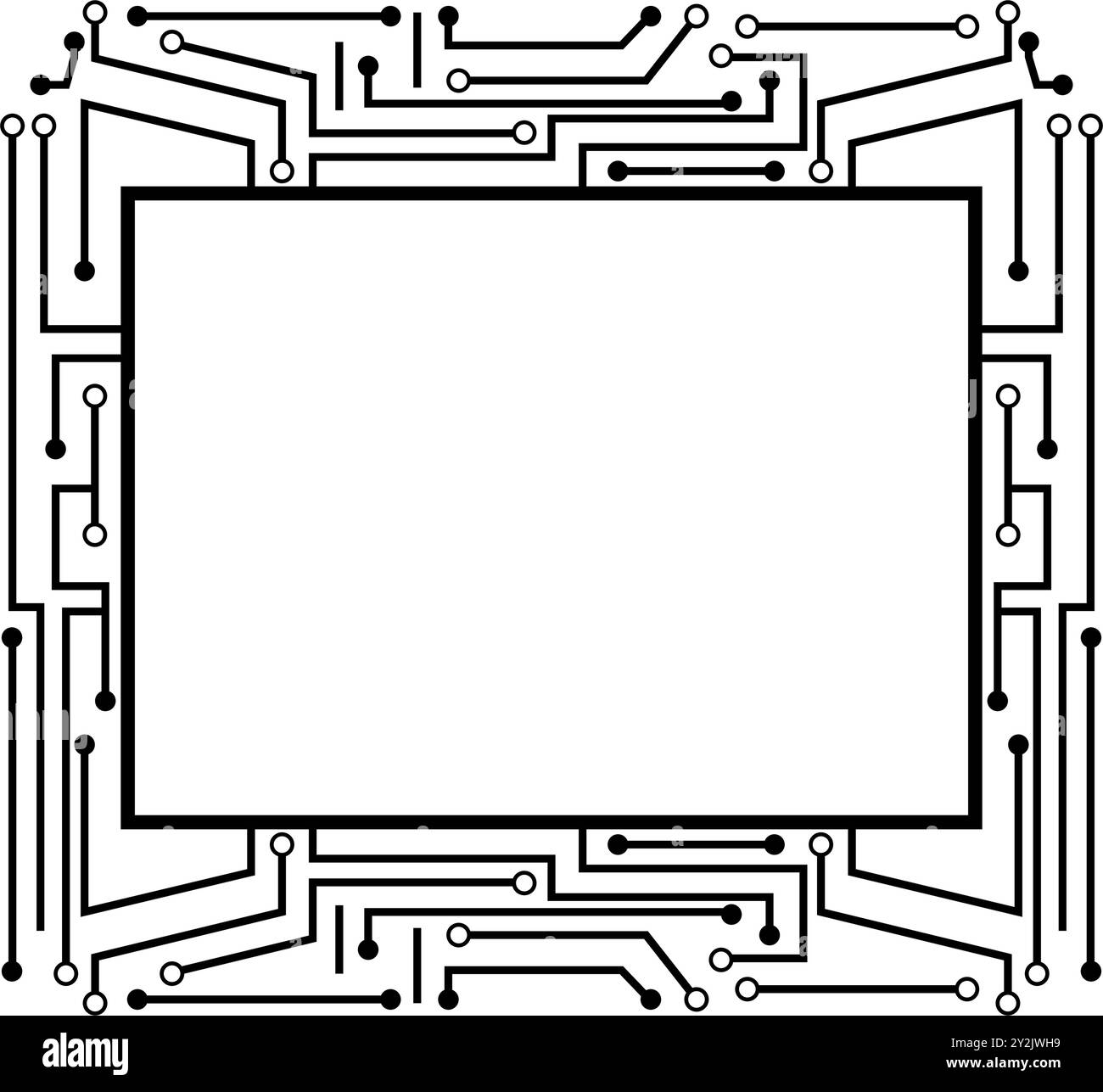 illustration vectorielle de dessin animé de cadre de micropuce lithographique Illustration de Vecteur
