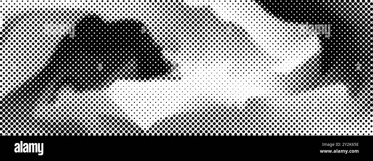 Texture de demi-ton déformée en pointillés abstraits. Fond de flux ondulé de fumée ou de flux pixellisé. Motif de gradient d'onde grunge torsadée. Fond de bruit de trame rétro. Fond d'écran de superposition de style comique vectoriel Illustration de Vecteur