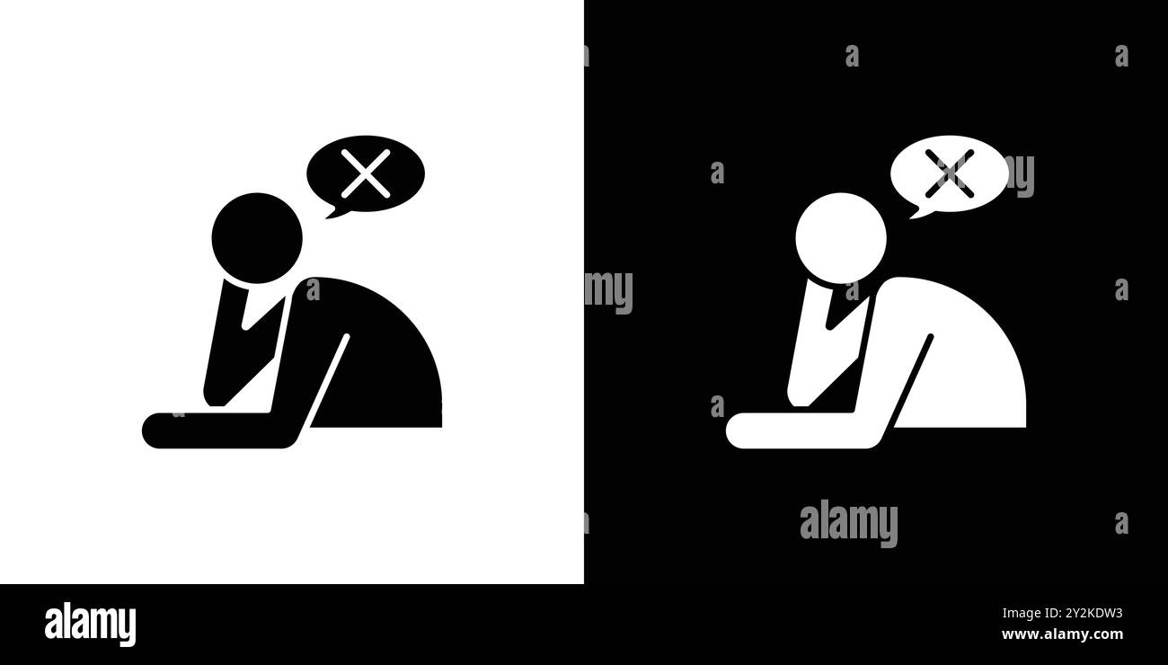 helpless human icon linéaire logo mark set collection en noir et blanc pour le web Illustration de Vecteur