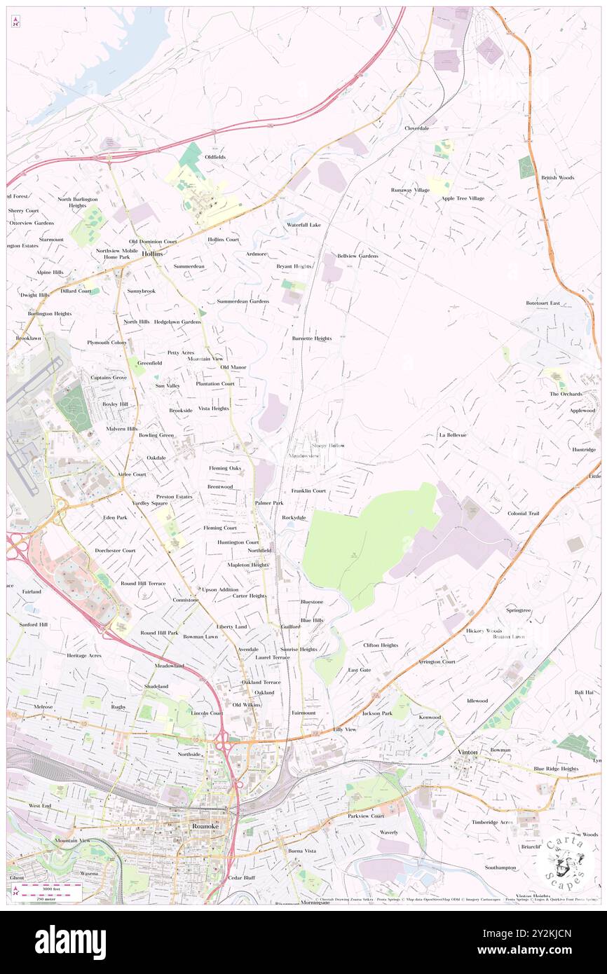 Meadowview, ville de Roanoke, États-Unis, Virginie, n 37 19' 15'', S 79 55' 29'', carte, Cartascapes carte publiée en 2024. Explorez Cartascapes, une carte qui révèle la diversité des paysages, des cultures et des écosystèmes de la Terre. Voyage à travers le temps et l'espace, découvrir l'interconnexion du passé, du présent et de l'avenir de notre planète. Banque D'Images