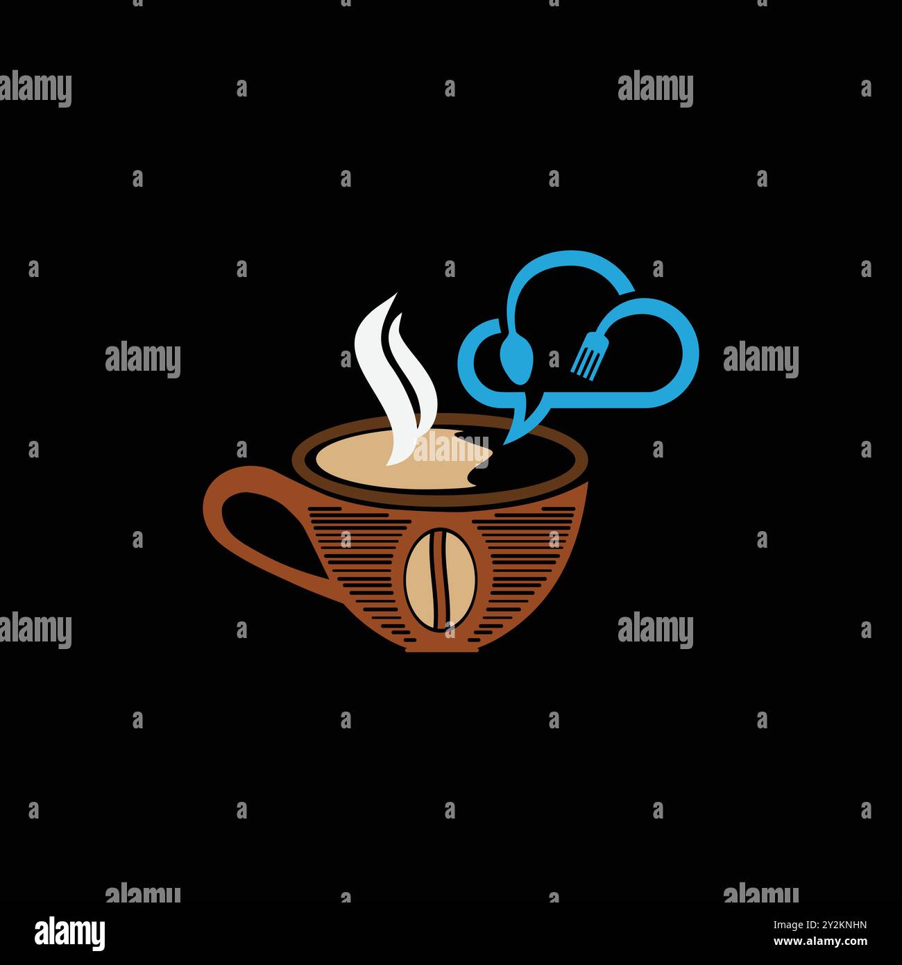 Coffee Lover logo Design pour le restaurant Coffee Shop Illustration de Vecteur