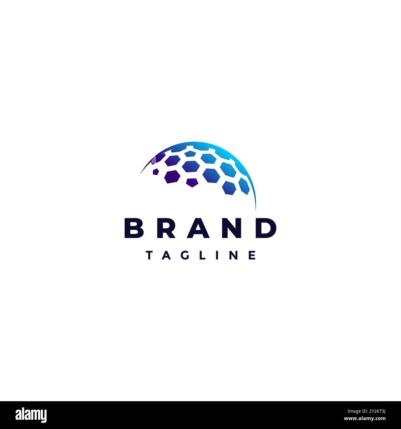 Design simple du logo Smart Dome. Hexagones formant Un symbole de blindage de dôme géométrique. Illustration de Vecteur