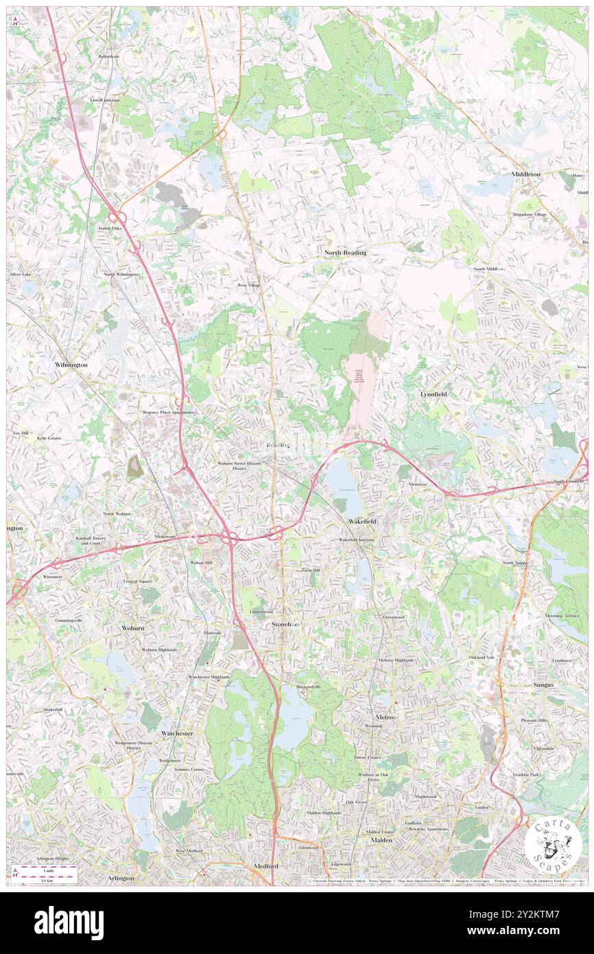 Reading, Middlesex County, US, United States, Massachusetts, n 42 31' 32'', S 71 5' 43'', carte, Cartascapes carte publiée en 2024. Explorez Cartascapes, une carte qui révèle la diversité des paysages, des cultures et des écosystèmes de la Terre. Voyage à travers le temps et l'espace, découvrir l'interconnexion du passé, du présent et de l'avenir de notre planète. Banque D'Images