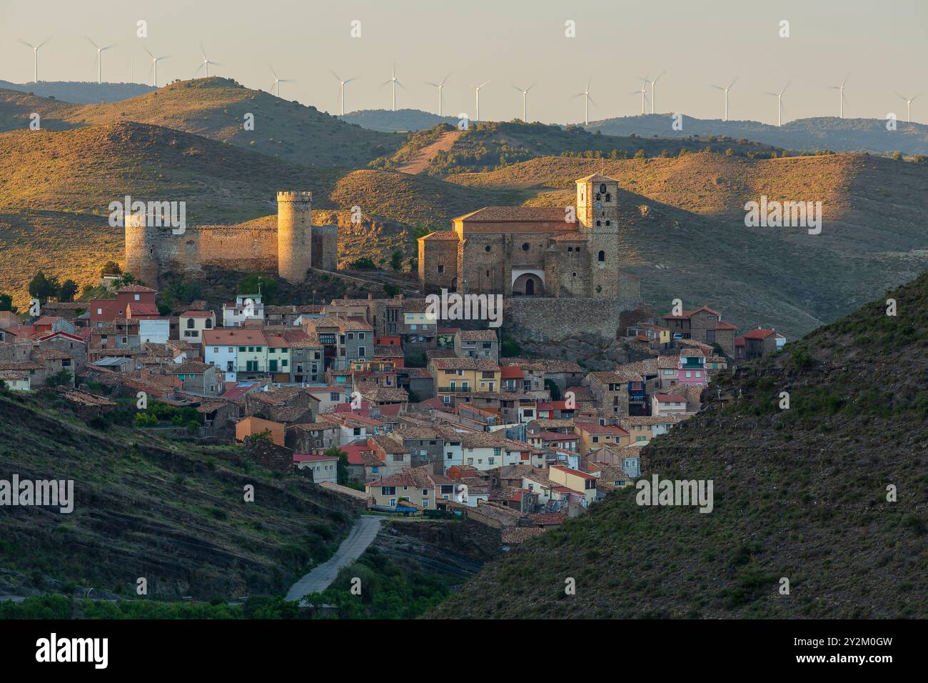 Vue Cornago. Vallée de l'Alhama. La Rioja. Espagne. Europe Banque D'Images