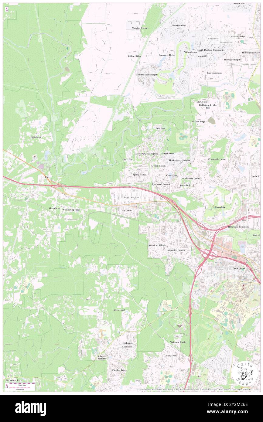 West Hills East, Comté de Durham, US, États-Unis, Caroline du Nord, n 36 2' 5'', S 78 58' 52'', carte, Cartascapes carte publiée en 2024. Explorez Cartascapes, une carte qui révèle la diversité des paysages, des cultures et des écosystèmes de la Terre. Voyage à travers le temps et l'espace, découvrir l'interconnexion du passé, du présent et de l'avenir de notre planète. Banque D'Images