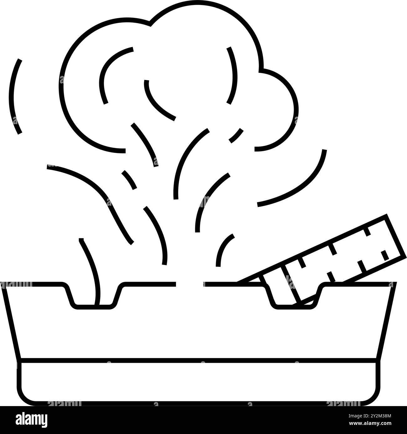 illustration vectorielle de l'icône de la ligne de tabac à la nicotine de fumée Illustration de Vecteur