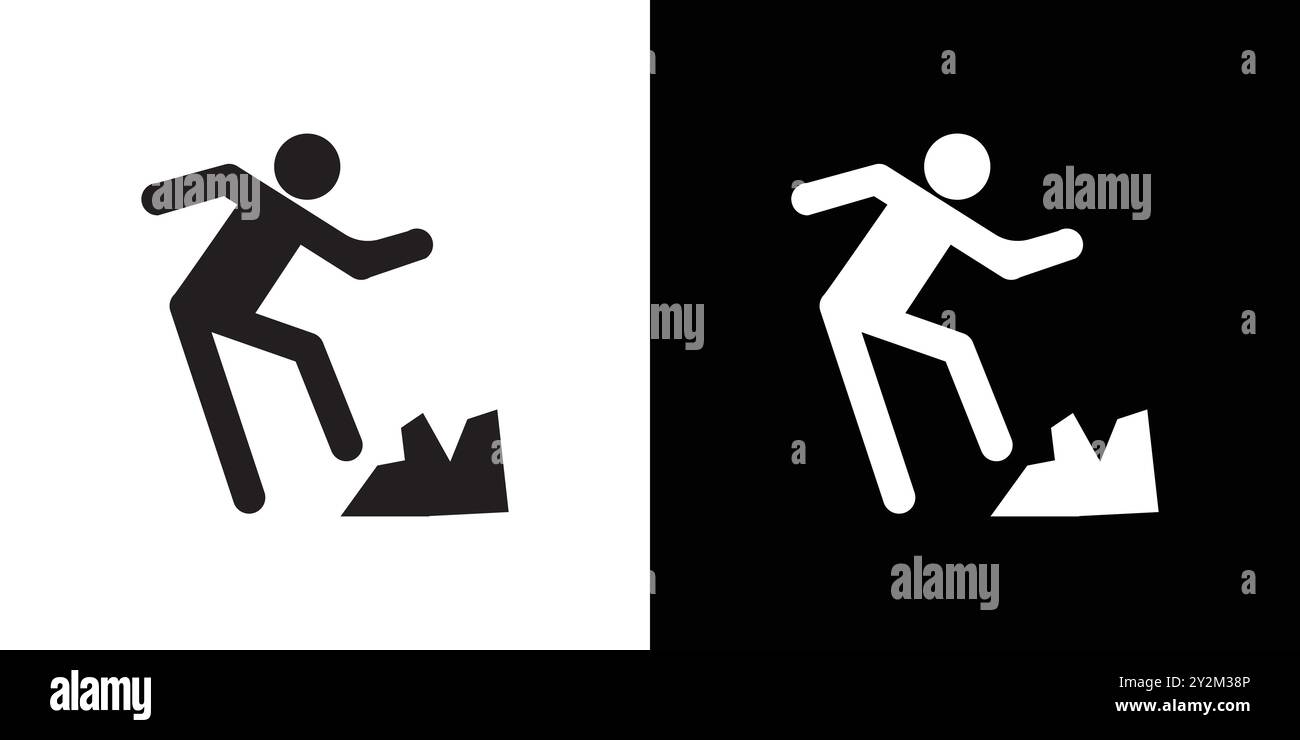 Icône de déclenchement d'homme vecteur d'art de ligne noire dans le signe de collection d'ensemble de contour noir et blanc Illustration de Vecteur