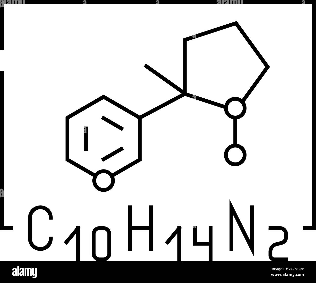 illustration du vecteur de l'icône de la ligne de formule de nicotine Illustration de Vecteur