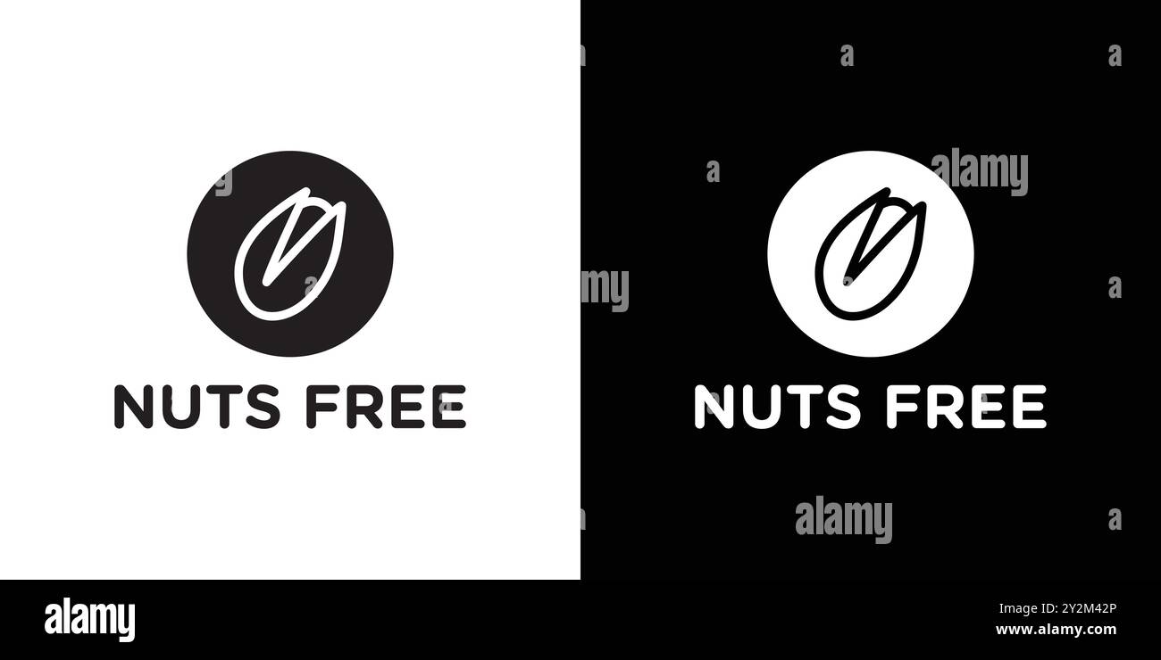 NUTS icône libre vecteur d'art de ligne noire en noir et blanc contour set signe de collection Illustration de Vecteur