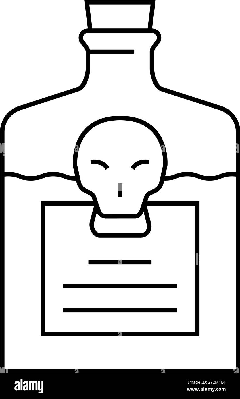 illustration du vecteur de l'icône de la ligne de tabac de nicotine de poison Illustration de Vecteur