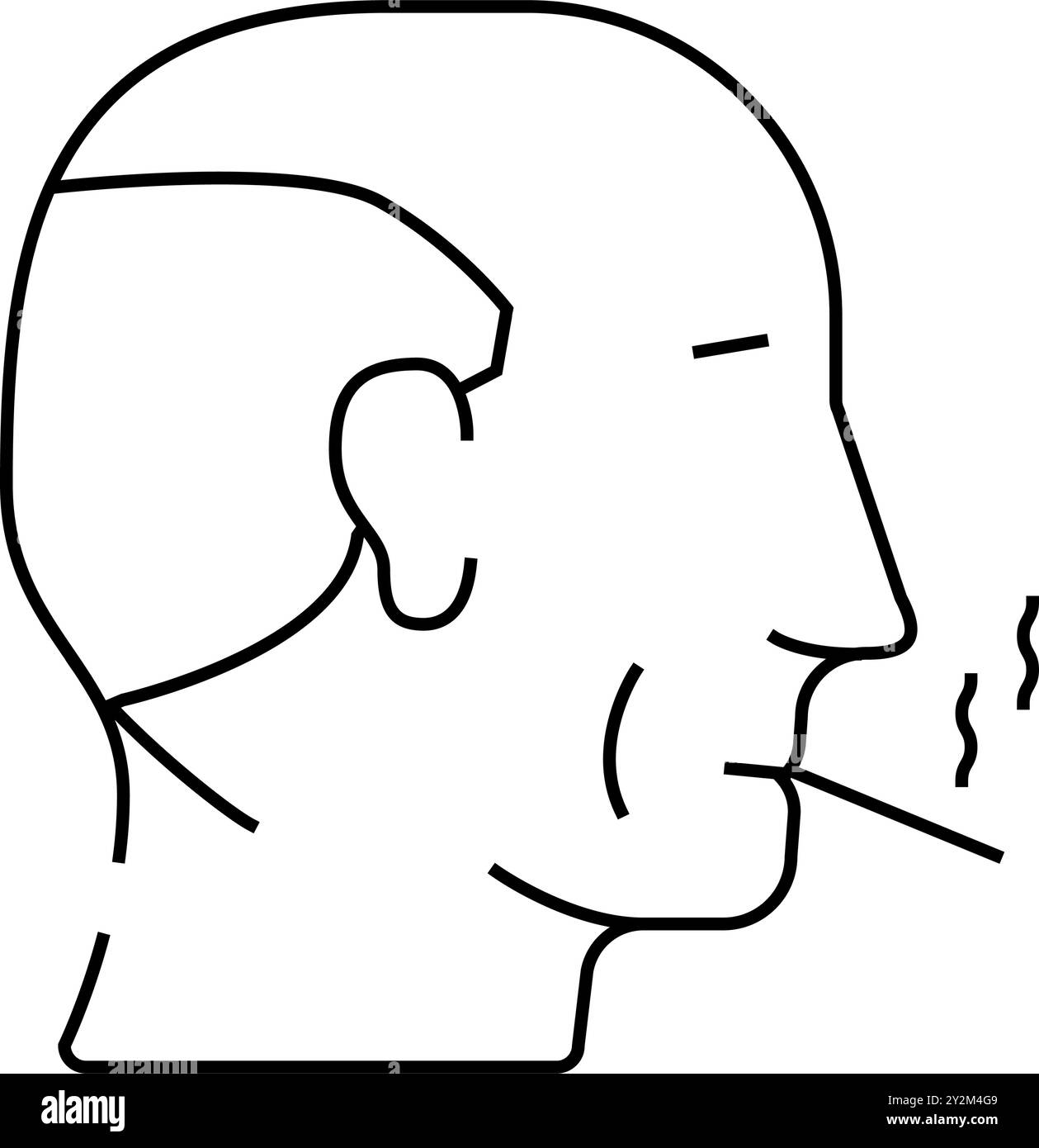 illustration vectorielle de l'icône de la ligne de cigarettes pour fumeurs mâles Illustration de Vecteur