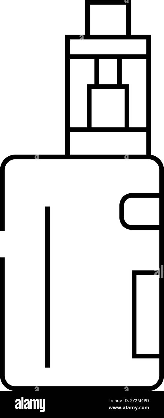 illustration vectorielle de l'icône de la ligne de nicotine de la cigarette électrique Illustration de Vecteur