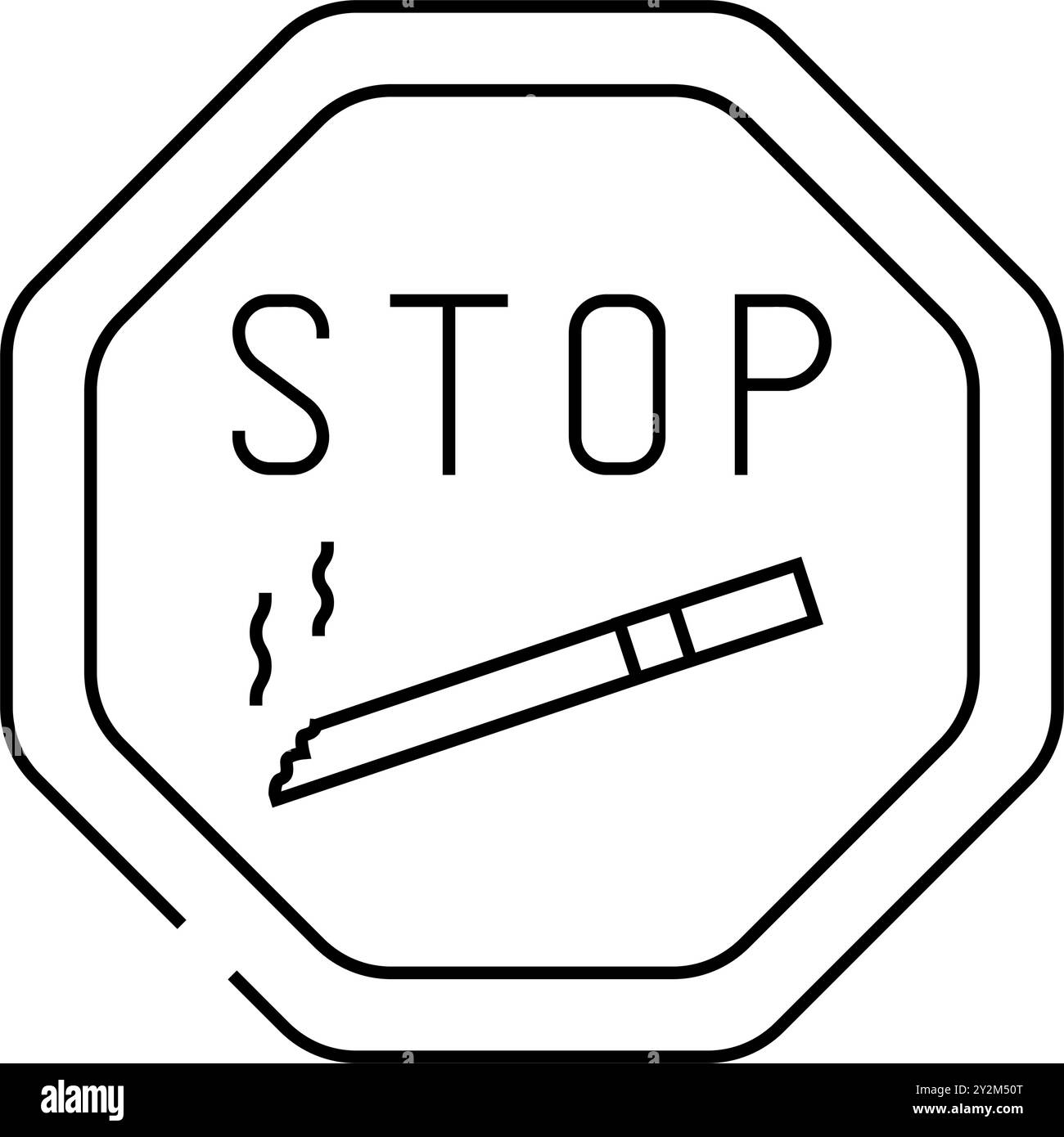 illustration du vecteur de l'icône de la ligne d'arrêt de nicotine Illustration de Vecteur