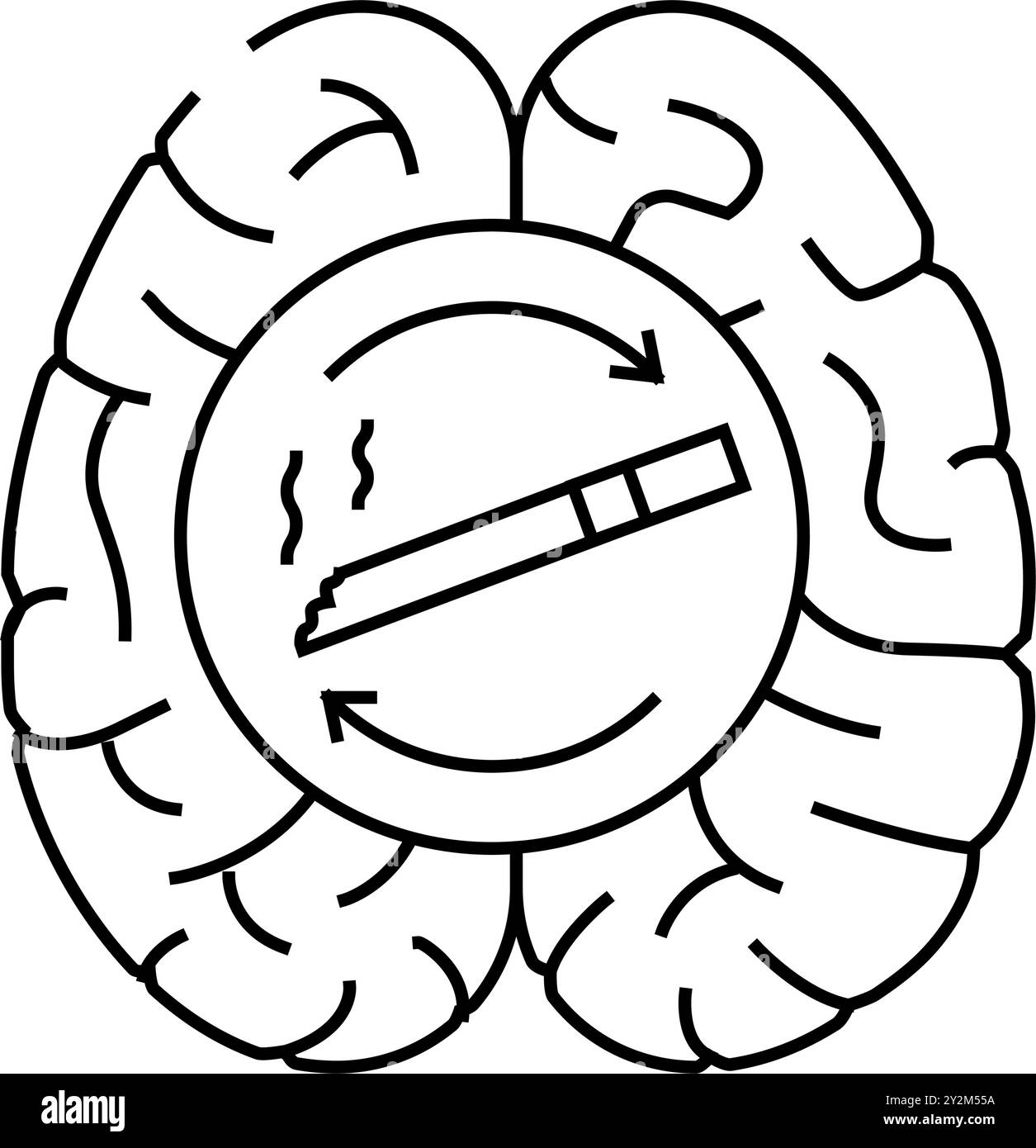 addiction nicotine tabac ligne icône illustration du vecteur Illustration de Vecteur