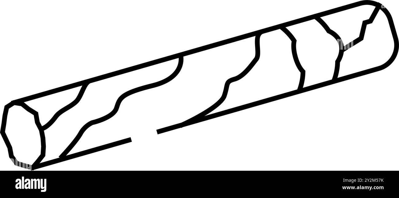 illustration vectorielle de l'icône de la ligne de tabac à la nicotine du cigare Illustration de Vecteur