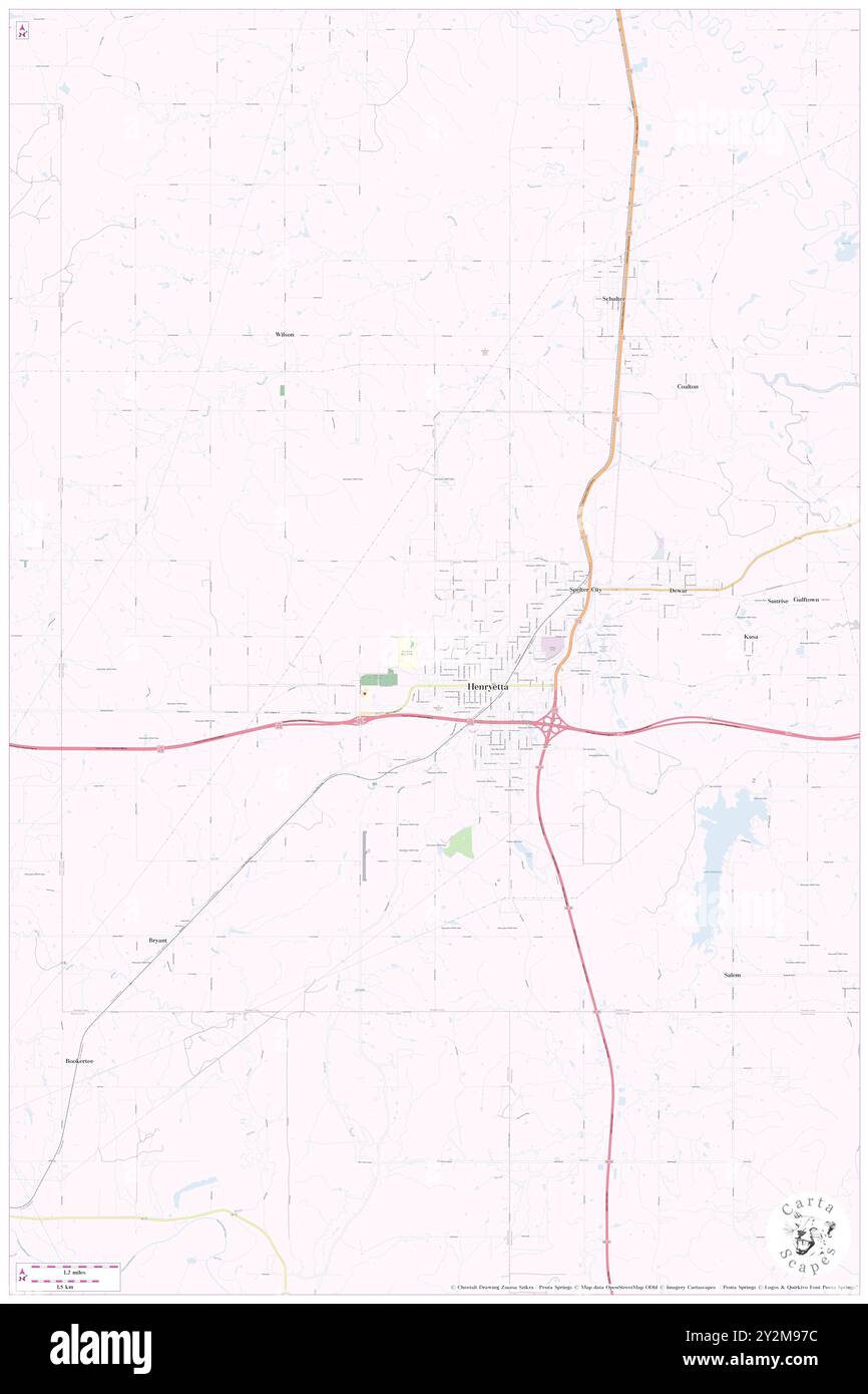 Henryetta, comté d'Okmulgee, US, États-Unis, Oklahoma, n 35 26' 23'', S 95 58' 54'', carte, Cartascapes carte publiée en 2024. Explorez Cartascapes, une carte qui révèle la diversité des paysages, des cultures et des écosystèmes de la Terre. Voyage à travers le temps et l'espace, découvrir l'interconnexion du passé, du présent et de l'avenir de notre planète. Banque D'Images