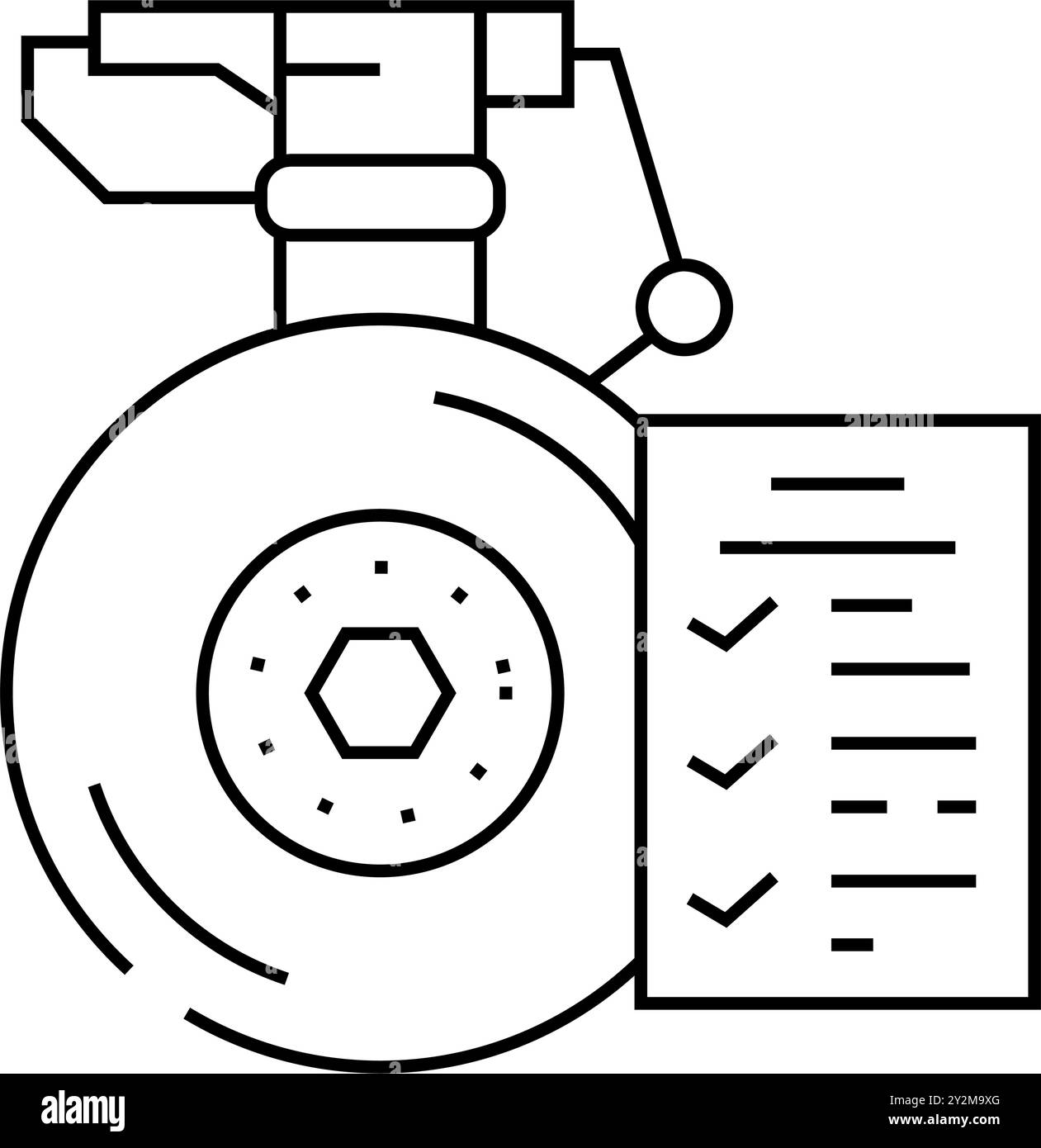 illustration vectorielle d'icône de ligne d'avion de vérification du train d'atterrissage Illustration de Vecteur