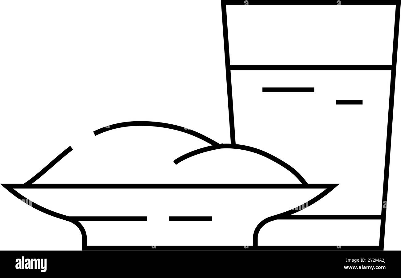 illustration vectorielle de l'icône de la ligne d'orge de jus d'herbe Illustration de Vecteur