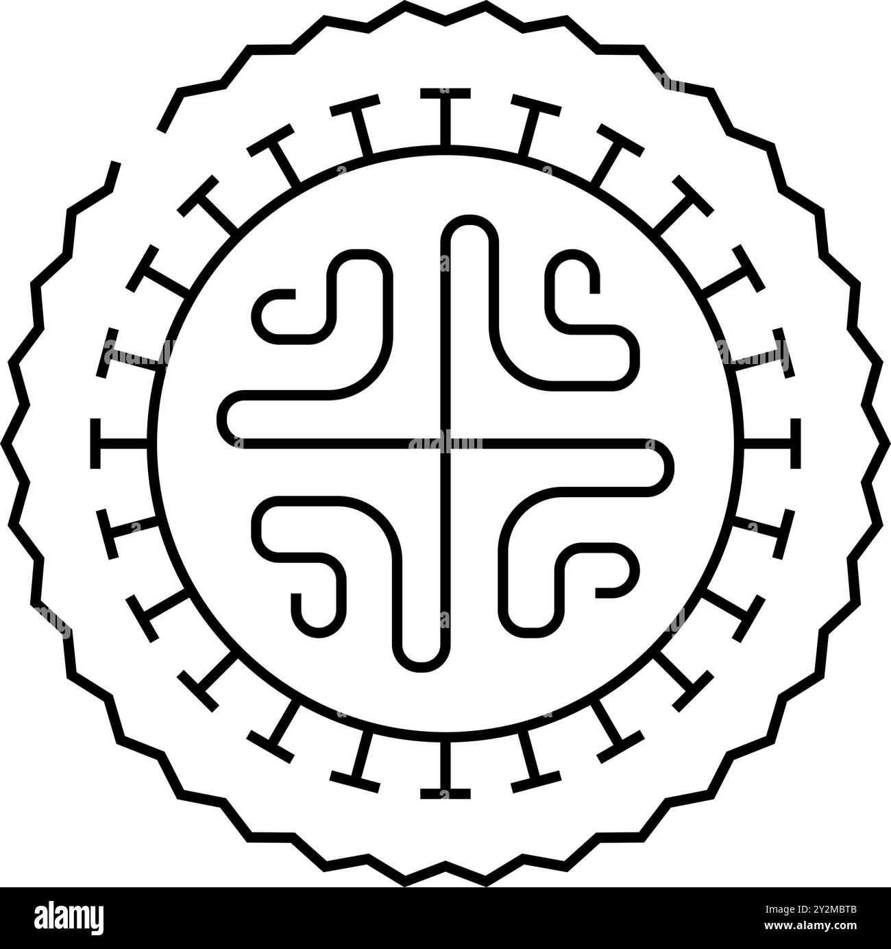 illustration vectorielle d'icône de ligne vintage d'art de tatouage maori Illustration de Vecteur