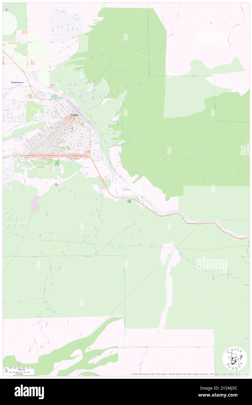 Cleora, Comté de Chaffee, US, États-Unis, Colorado, n 38 30' 47'', S 105 58' 12'', carte, Cartascapes carte publiée en 2024. Explorez Cartascapes, une carte qui révèle la diversité des paysages, des cultures et des écosystèmes de la Terre. Voyage à travers le temps et l'espace, découvrir l'interconnexion du passé, du présent et de l'avenir de notre planète. Banque D'Images