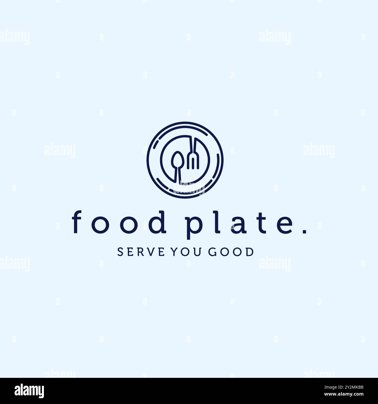 Restaurant ou Cafe Line Art Modern logo illustration vectorielle Design. Fork and Spoon concept de logo minimaliste simple moderne. Inspiration pour le design du logo alimentaire Illustration de Vecteur