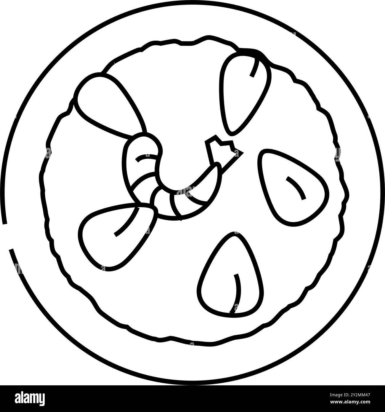 illustration vectorielle d'icône de ligne de cuisine espagnole de plat de paella Illustration de Vecteur