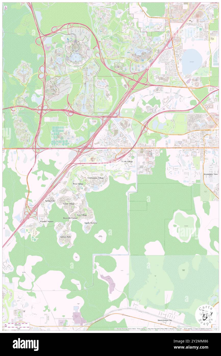 Célébration, comté d'Osceola, États-Unis, Floride, n 28 19' 31'', S 81 31' 59'', carte, Cartascapes carte publiée en 2024. Explorez Cartascapes, une carte qui révèle la diversité des paysages, des cultures et des écosystèmes de la Terre. Voyage à travers le temps et l'espace, découvrir l'interconnexion du passé, du présent et de l'avenir de notre planète. Banque D'Images