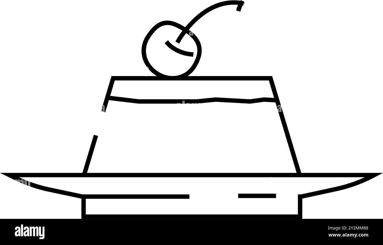 flan espagnol illustration vectorielle d'icône de ligne de cuisine espagnole Illustration de Vecteur