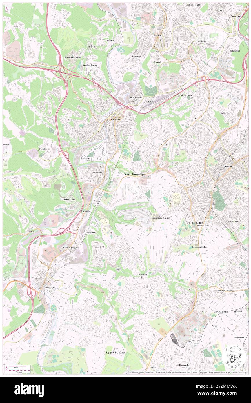 Scott Township, Comté d'Allegheny, US, États-Unis, Pennsylvanie, n 40 23' 13'', S 80 4' 45'', carte, Carthascapes carte publiée en 2024. Explorez Cartascapes, une carte qui révèle la diversité des paysages, des cultures et des écosystèmes de la Terre. Voyage à travers le temps et l'espace, découvrir l'interconnexion du passé, du présent et de l'avenir de notre planète. Banque D'Images