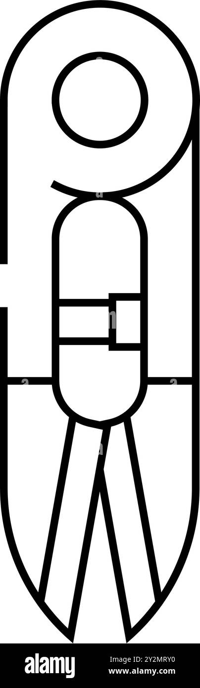 illustration vectorielle d'icône de ligne de passe-temps de broderie de ciseaux Illustration de Vecteur