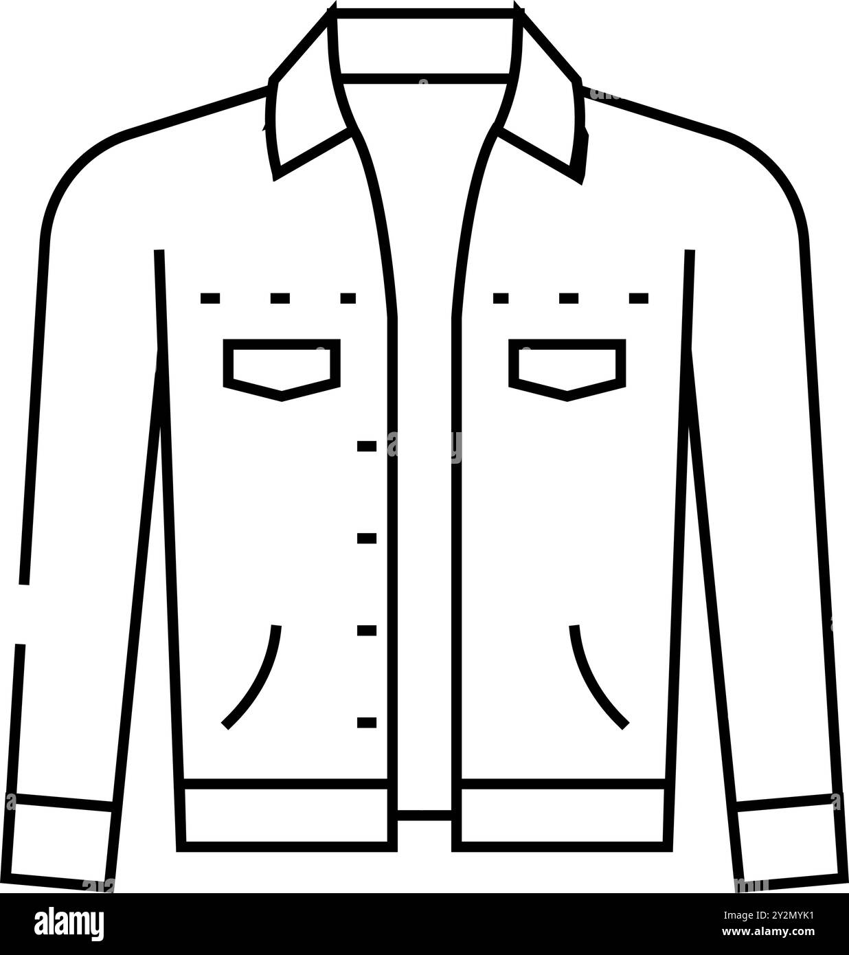 veste en denim streetwear tissu ligne de mode illustration vectorielle d'icône Illustration de Vecteur