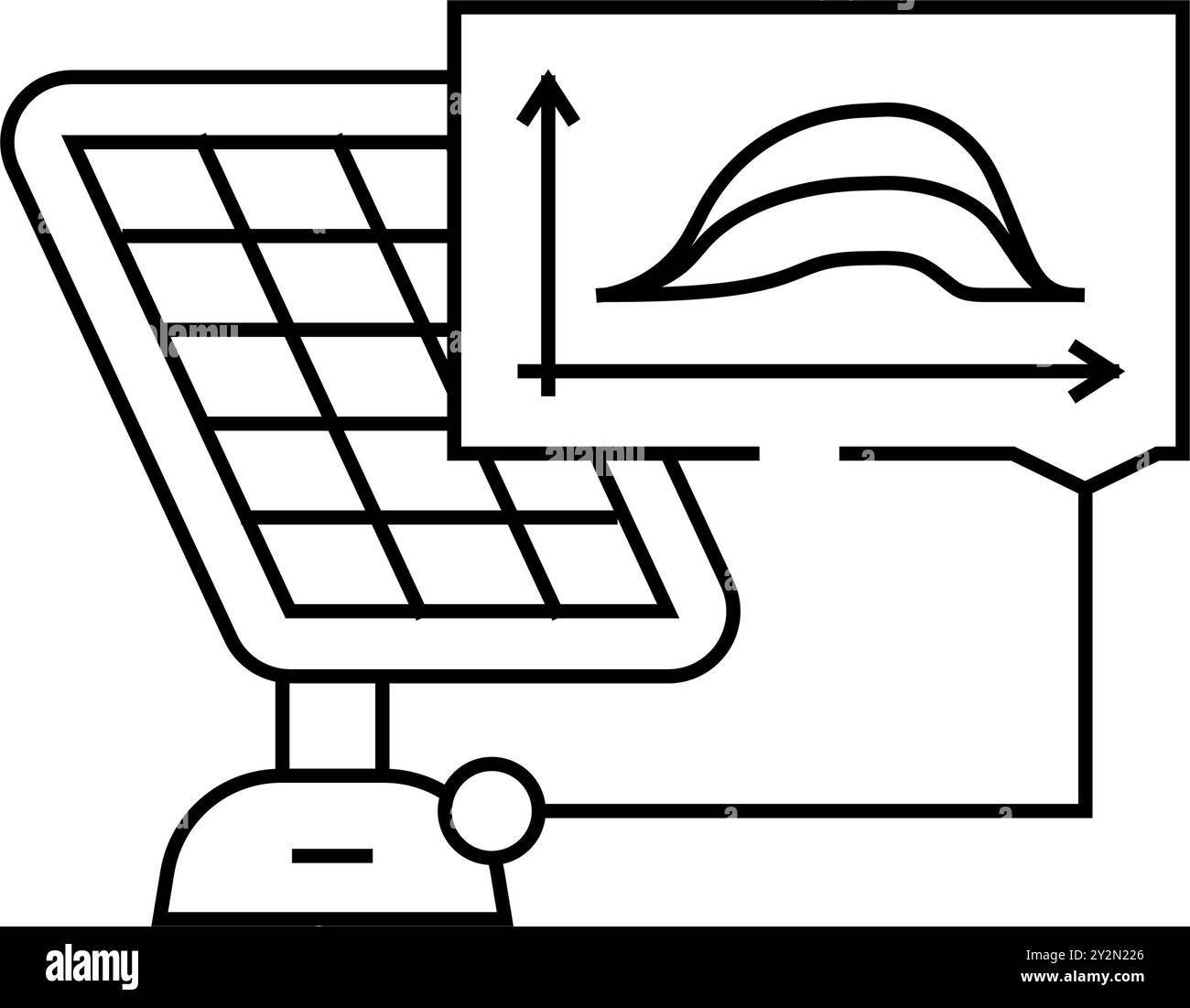 illustration vectorielle d'icône de ligne de panneau solaire d'efficacité énergétique Illustration de Vecteur