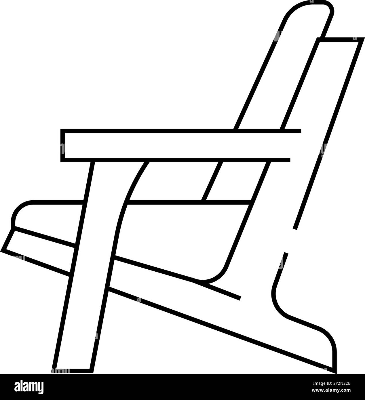 illustration vectorielle d'icône de ligne de meubles d'extérieur de chaise adirondack Illustration de Vecteur