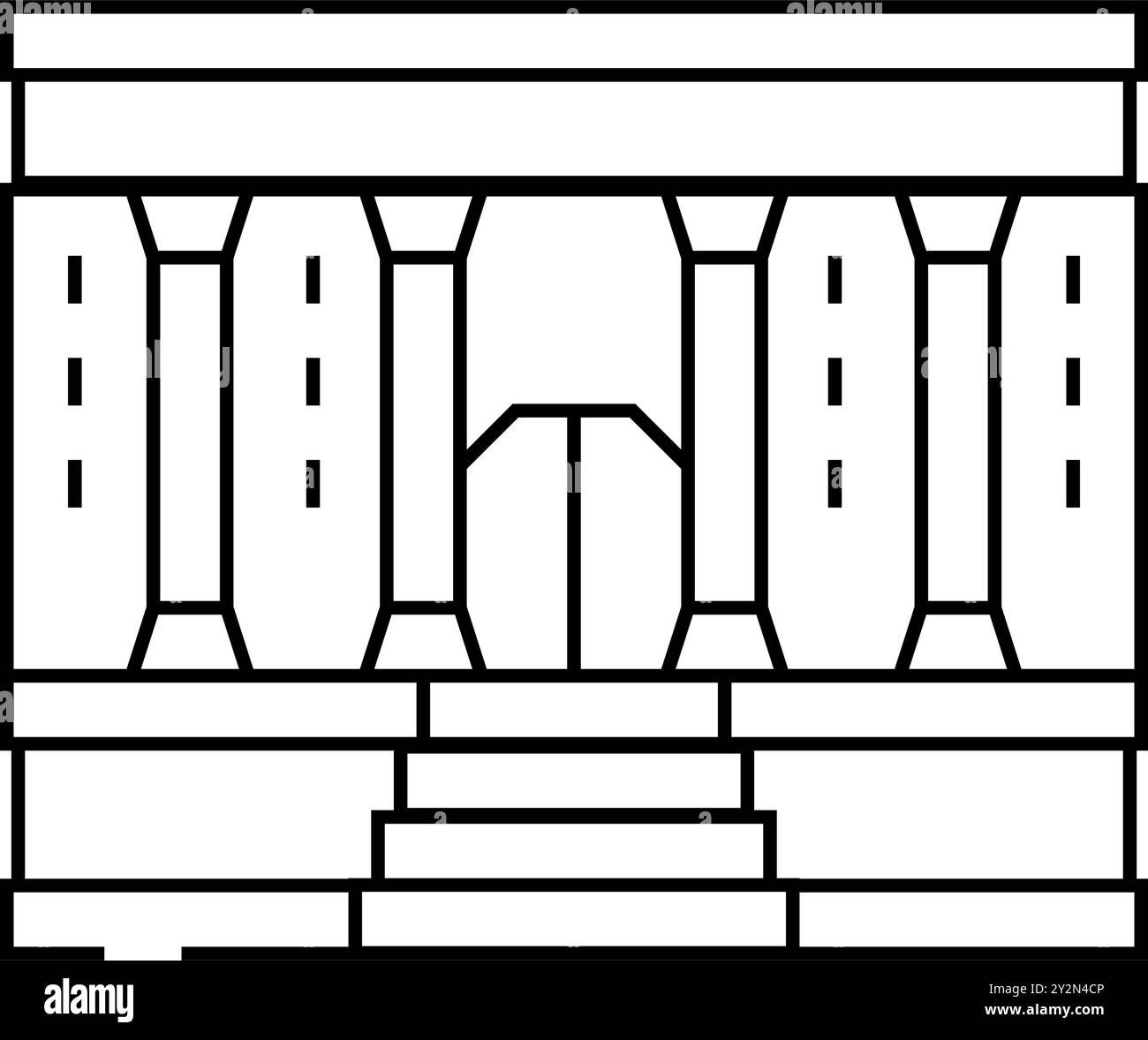 illustration vectorielle d'icône de ligne de bâtiment de banque de ville Illustration de Vecteur