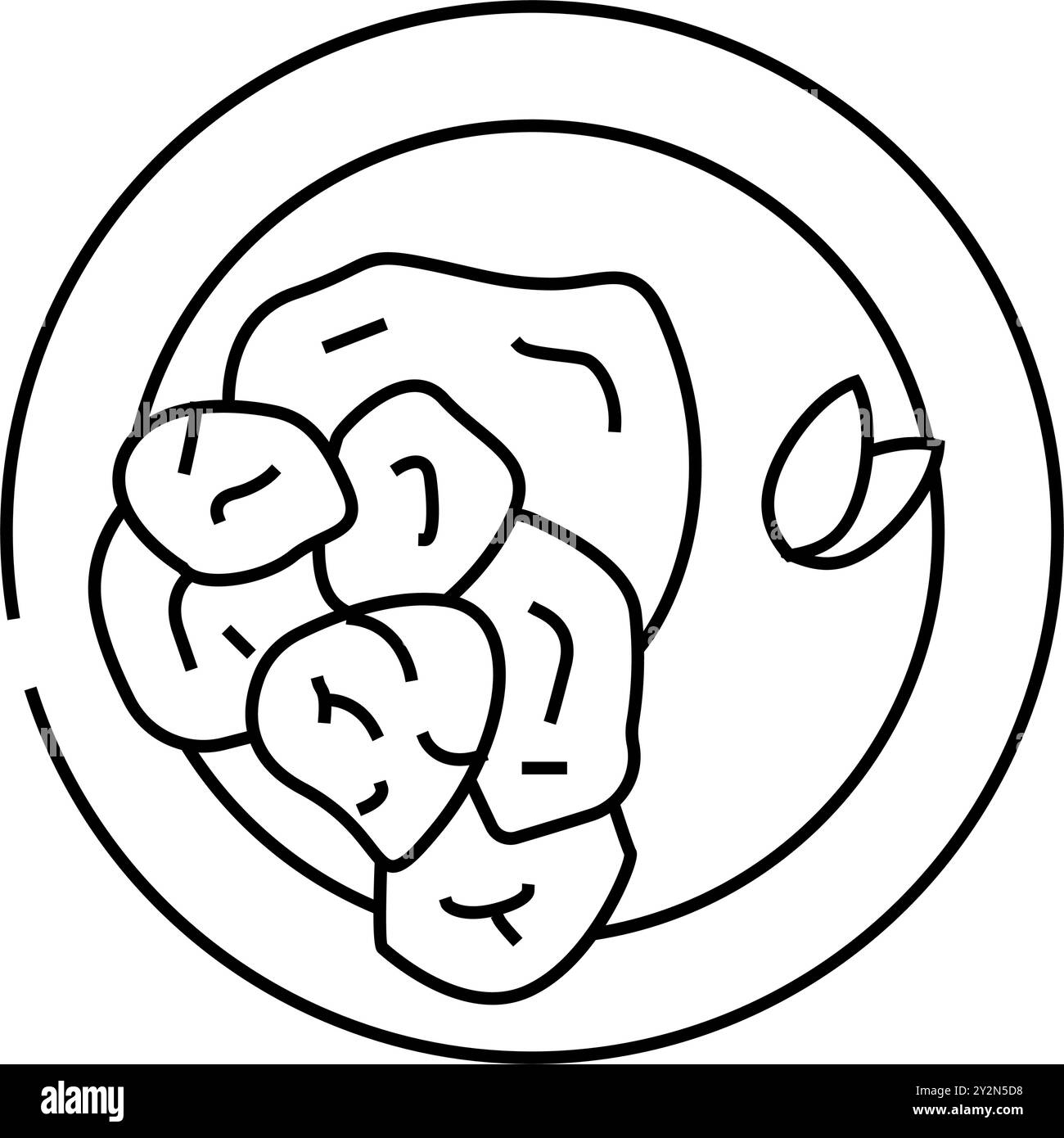 illustration vectorielle d'icône de ligne de cuisine indienne de poulet au beurre Illustration de Vecteur