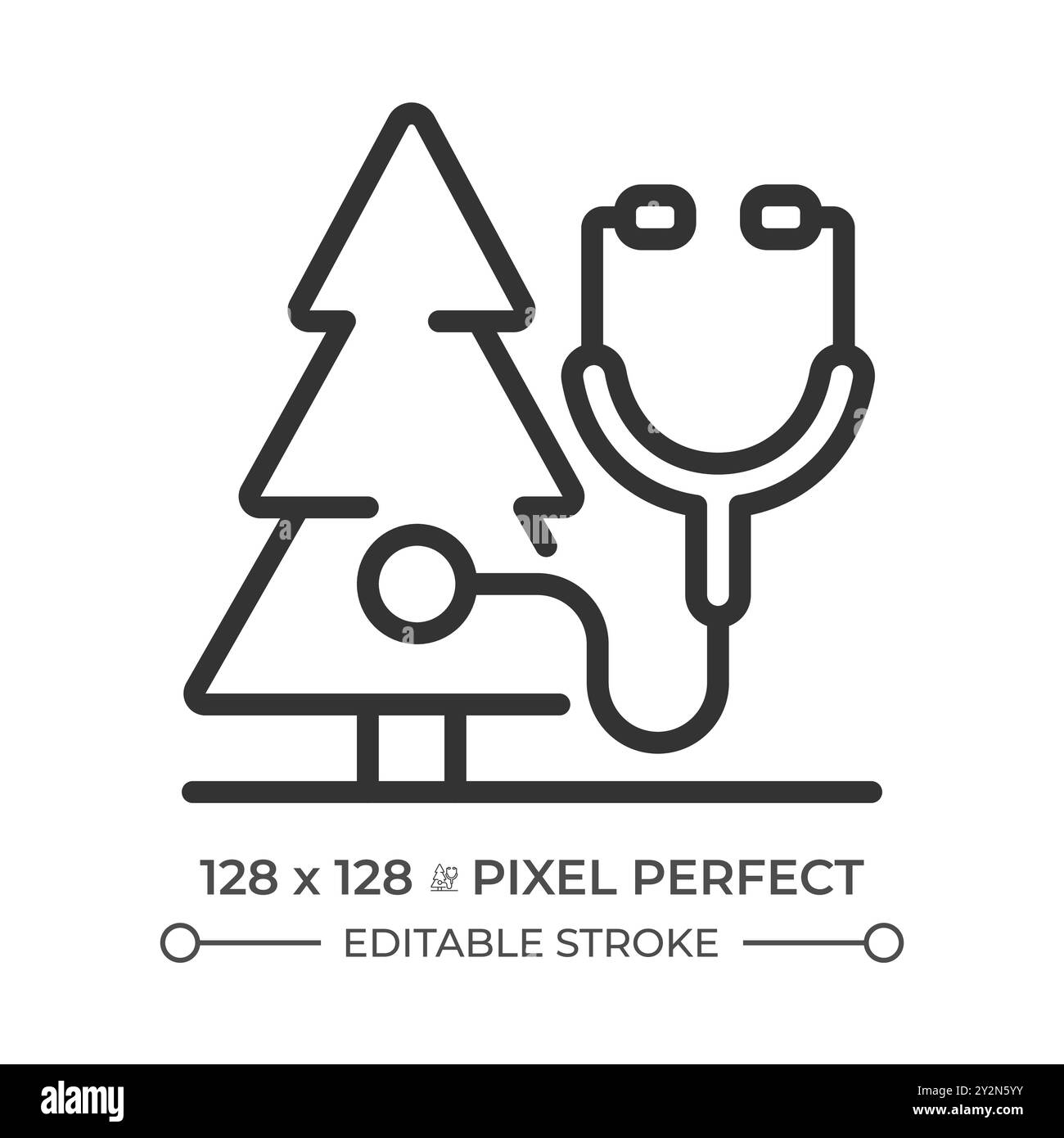 Icône linéaire de soins de santé des arbres Illustration de Vecteur