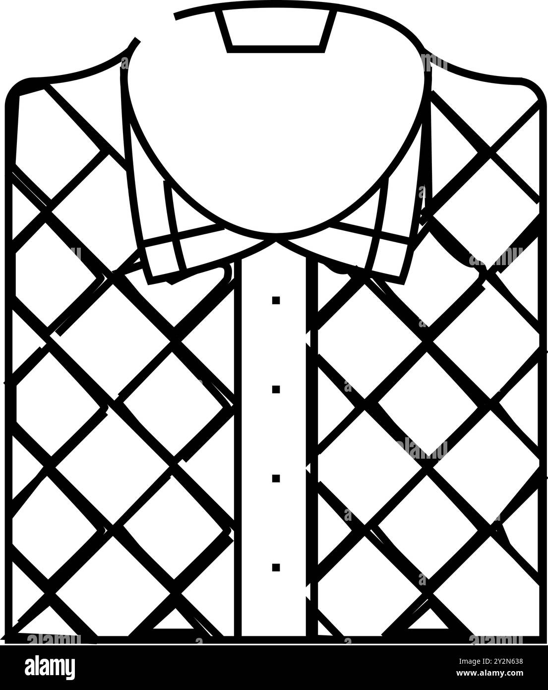 chemise à carreaux streetwear tissu icône de ligne de mode illustration vectorielle Illustration de Vecteur