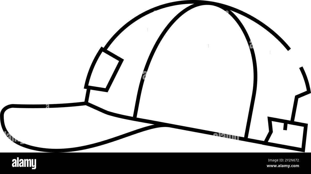 snapback chapeau streetwear tissu ligne de mode illustration vectorielle d'icône Illustration de Vecteur