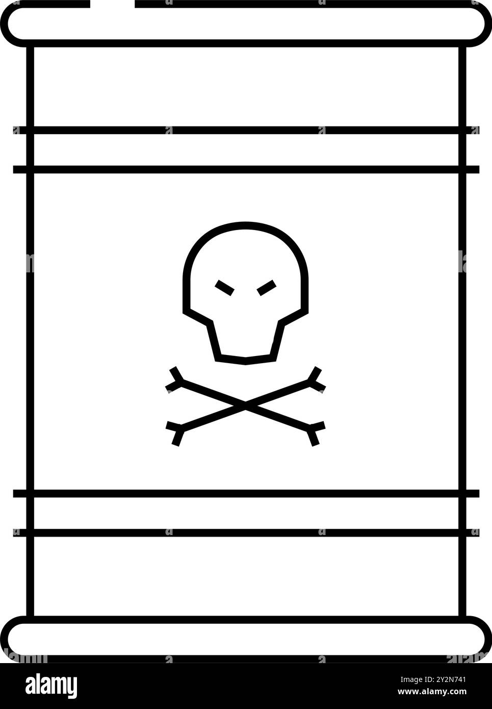 illustration vectorielle d'icône de ligne de tri de déchets dangereux Illustration de Vecteur