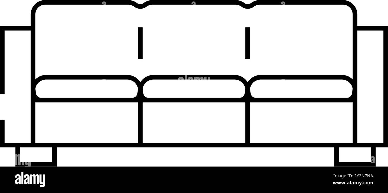 illustration vectorielle d'icône de ligne de meubles d'extérieur de canapé d'extérieur Illustration de Vecteur