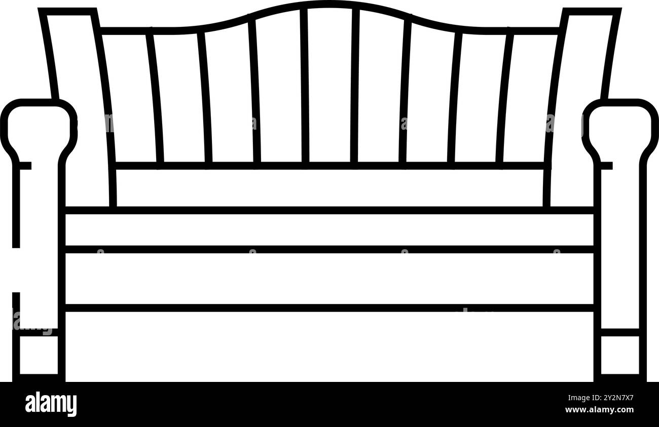 illustration vectorielle d'icône de ligne de meubles d'extérieur de banc Illustration de Vecteur