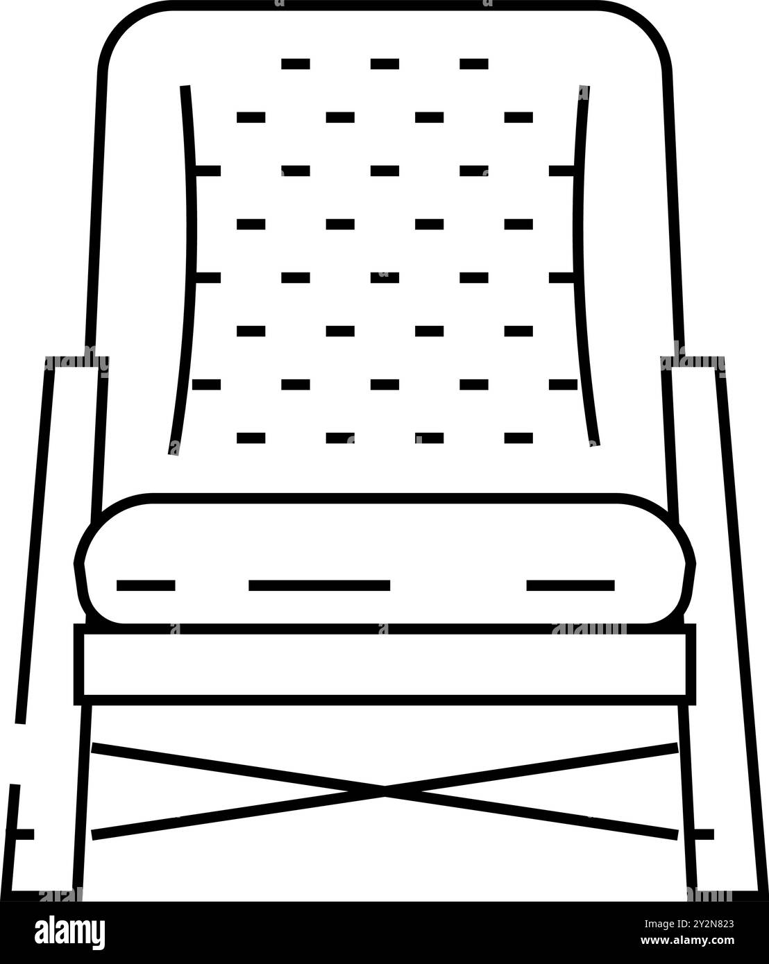 illustration vectorielle d'icône de ligne de meubles d'extérieur de chaise de patio Illustration de Vecteur